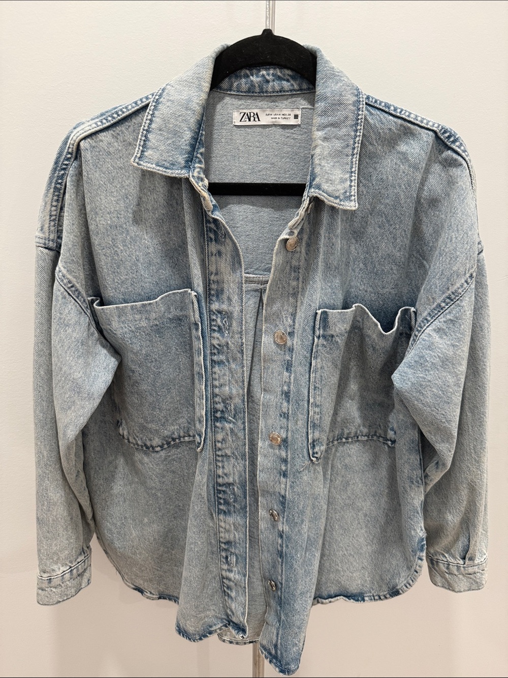 ZARA Light Denim Oversized Jacket/Shirt/Shacket in size Medium (fits Small) BNWT